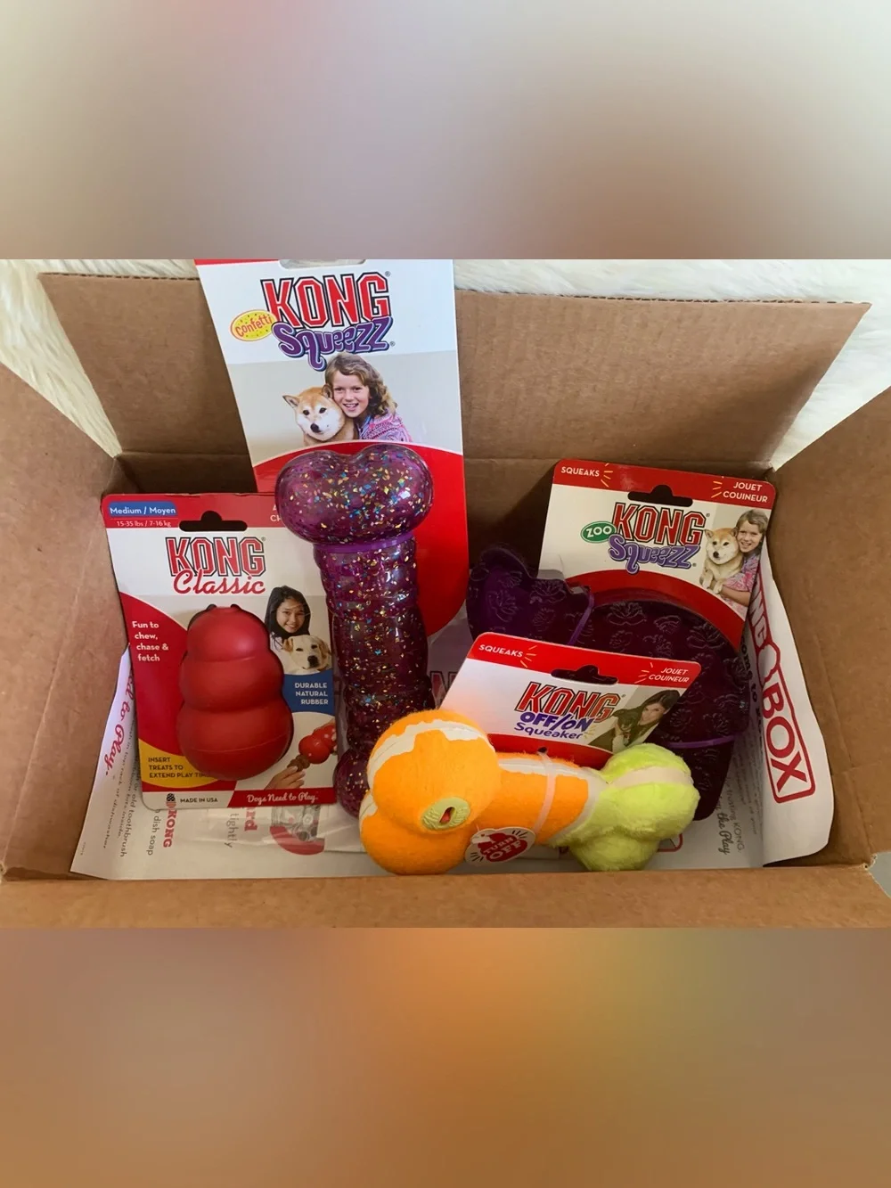 Kong Squeezz Purple Confetti Dog Toy Bundle